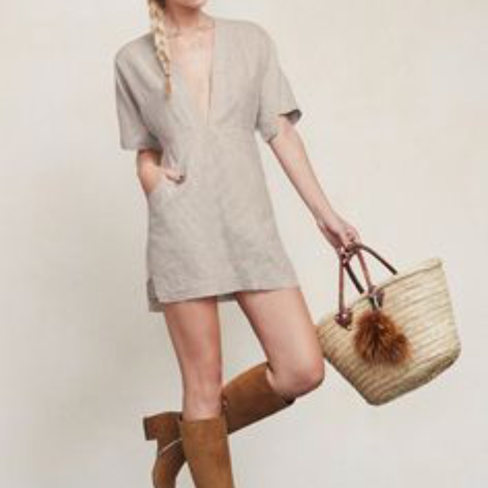 Reformation Azura Dress XS Dust Storm (New)